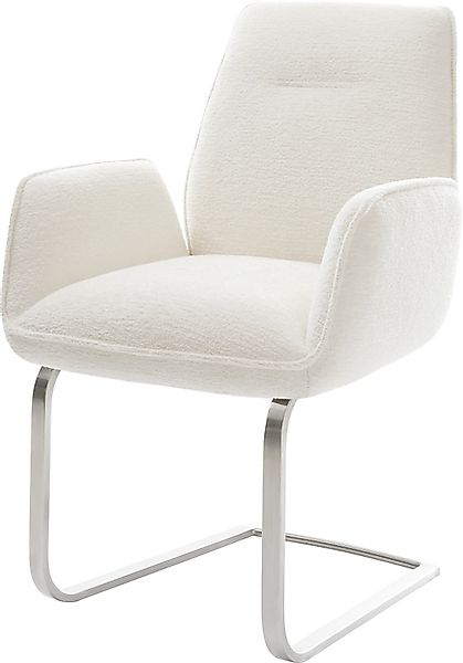 DELIFE Polsterstuhl Zoa-Flex, Freischwinger flach Edelstahl günstig online kaufen