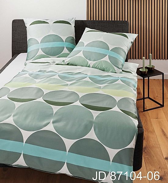 Janine Janine Mako-Satin Bettwäsche J. D. 87104 salbeigrün Größe:  135x200 günstig online kaufen