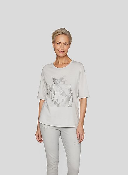 Rabe Print-Shirt "Rabe Elegantes T-Shirt mit silbernem Print" günstig online kaufen