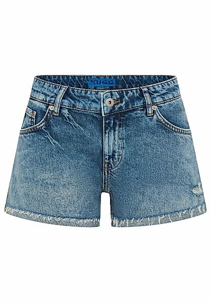 HUGO Blue Jeansshorts "Galimon" Mid Rise, geschnittener Saum günstig online kaufen