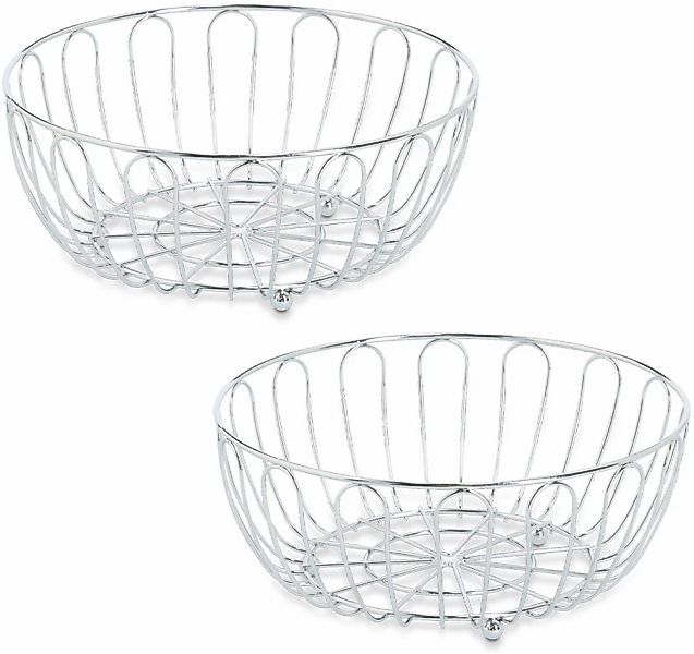 Zeller Present Aufbewahrungskorb "Metall, mocca, 2er Set" Obstkorb, verchro günstig online kaufen