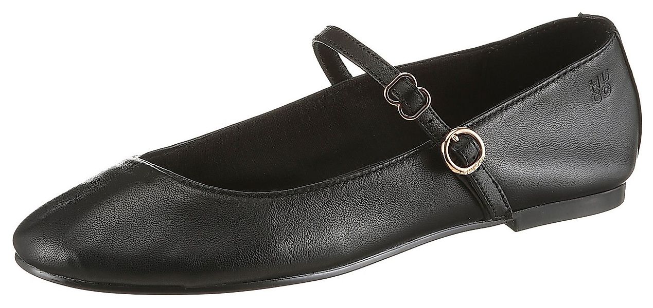 HUGO Tylia Riemchenballerina Flat, Slipper, Schlupfschuh in runder Form günstig online kaufen