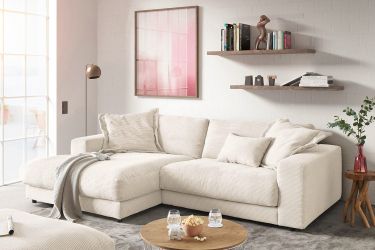 KAWOLA Ecksofa MADELINE, Sofa Cord Longchair günstig online kaufen
