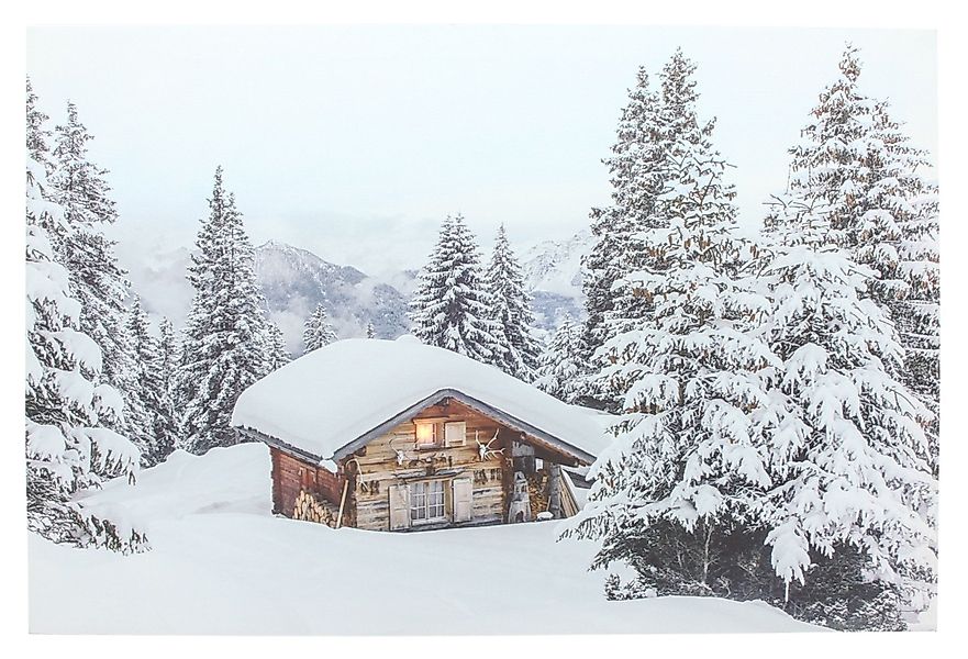 Dekoleidenschaft LED-Bild "Wintertraum" Leinwandbild 58x36 cm, günstig online kaufen