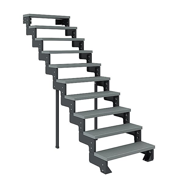 Dolle Außentreppe Gardentop Anthrazit 10 Stufen 80 cm Grau Ohne Geländer günstig online kaufen