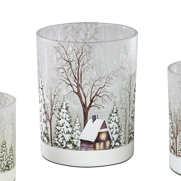 formano Teelichthalter Winterlandschaft, Farbe: Weiß, Motiv: günstig online kaufen