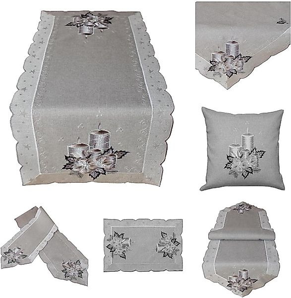 texpot Tischdecke Tischläufer Stickerei Kerzen Winter günstig online kaufen