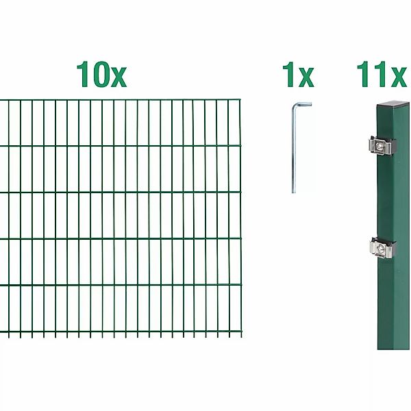 Alberts Doppelstabmattenzaun Grundset, (Set), Höhe: 80-160 günstig online kaufen
