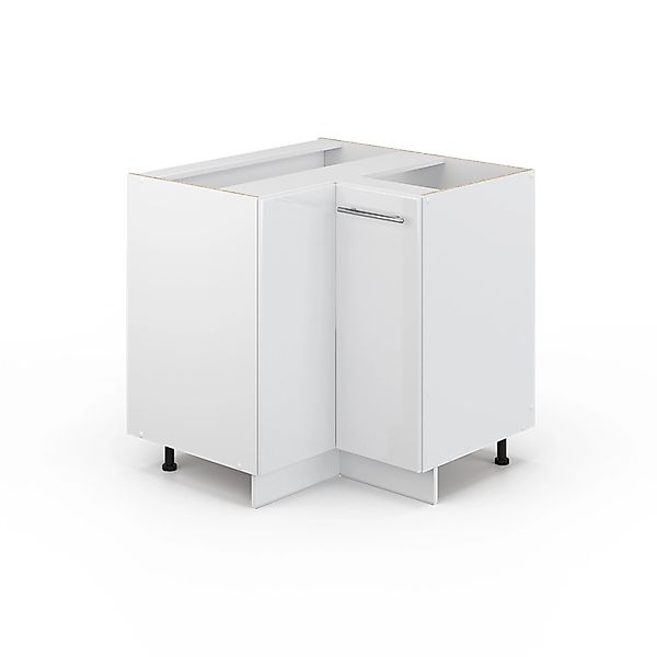 Vicco Eckunterschrank Fame-Line Weiß Hochglanz/Weiß 81 cm ohne Arbeitsplatt günstig online kaufen