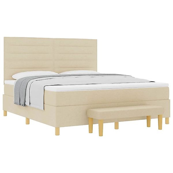 vidaXL Boxspringbett mit Matratze Creme 180 x 200 cm Stoff 3344245 günstig online kaufen