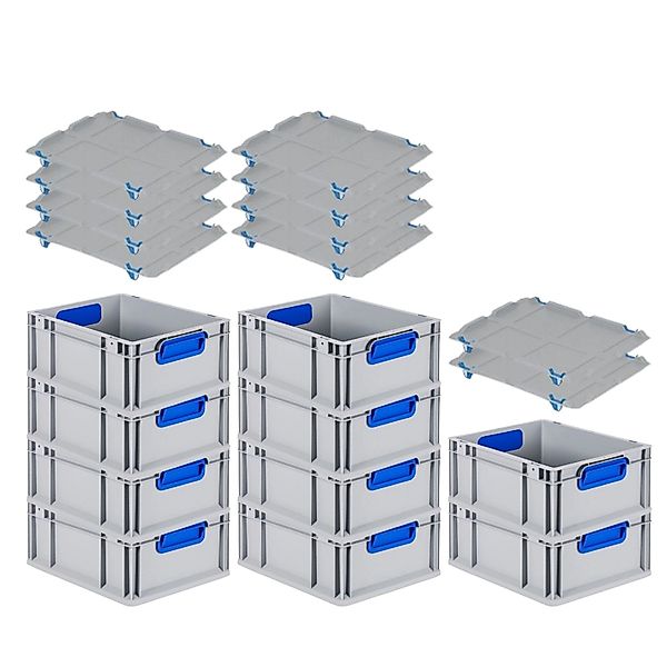 PROREGAL Spar Set 10x Eurobox Nextgen Color Mit Auflagedeckel & Schiebeschn günstig online kaufen