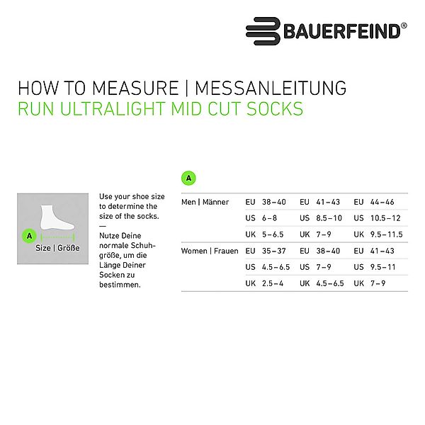 Bauerfeind Sportsocken "Run Ultralight Mid Cut Socks" günstig online kaufen