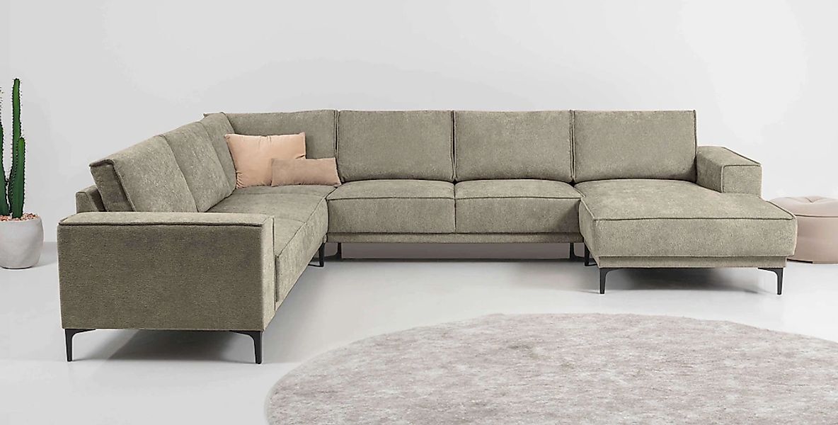 Places of Style Wohnlandschaft "XXL Sofa Oland, Struktur, Flachgewebe, Luxu günstig online kaufen