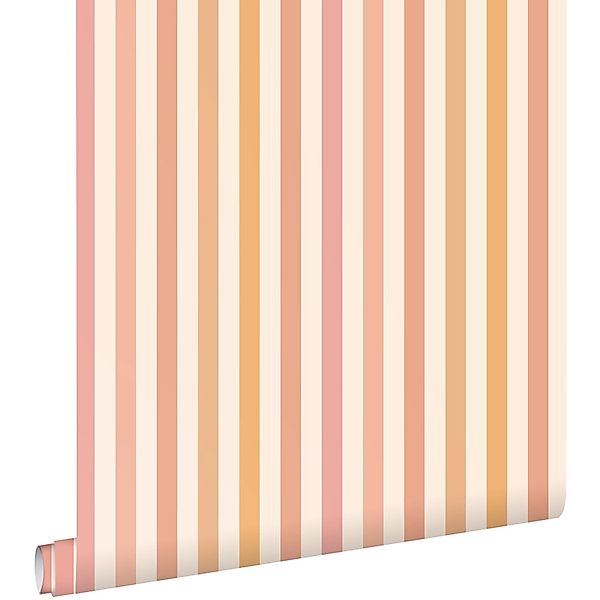 ESTAhome Tapete Streifen Orange Und Rosa 50 X 900 Cm 131604 günstig online kaufen