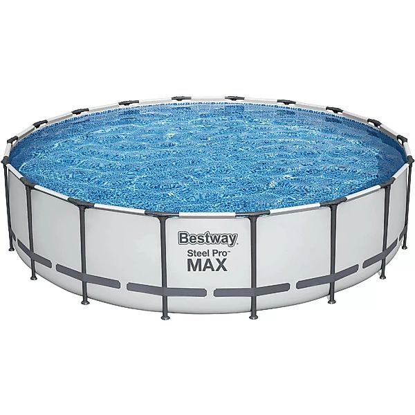 Bestway® Steel Pro MAX™ Frame Pool Komplett-Set Lichtgrau Ø 549 x 122 cm m. günstig online kaufen