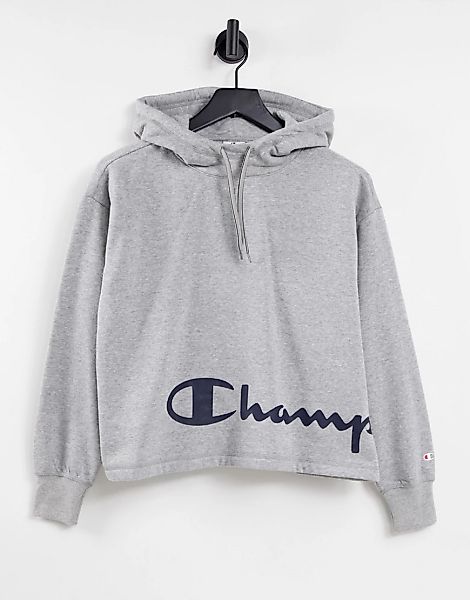 Champion – Sweatshirt in Grau mit Kapuze günstig online kaufen