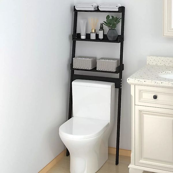 Vidaxl Toilettenregal Schwarz 63,5x32x179 Cm Massivholz Kiefer günstig online kaufen
