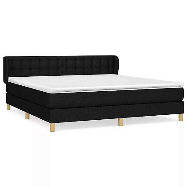 vidaXL Boxspringbett mit Matratze Schwarz 180x200 cm Stoff1378977 günstig online kaufen