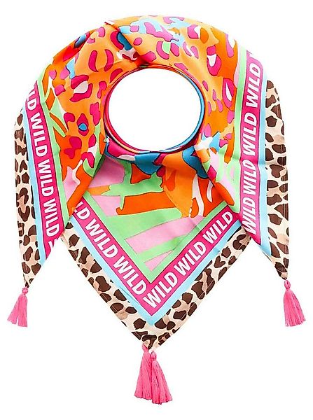 Zwillingsherz Modetuch "Wild Tropical Leo", mit Leoparden und Tasseln günstig online kaufen