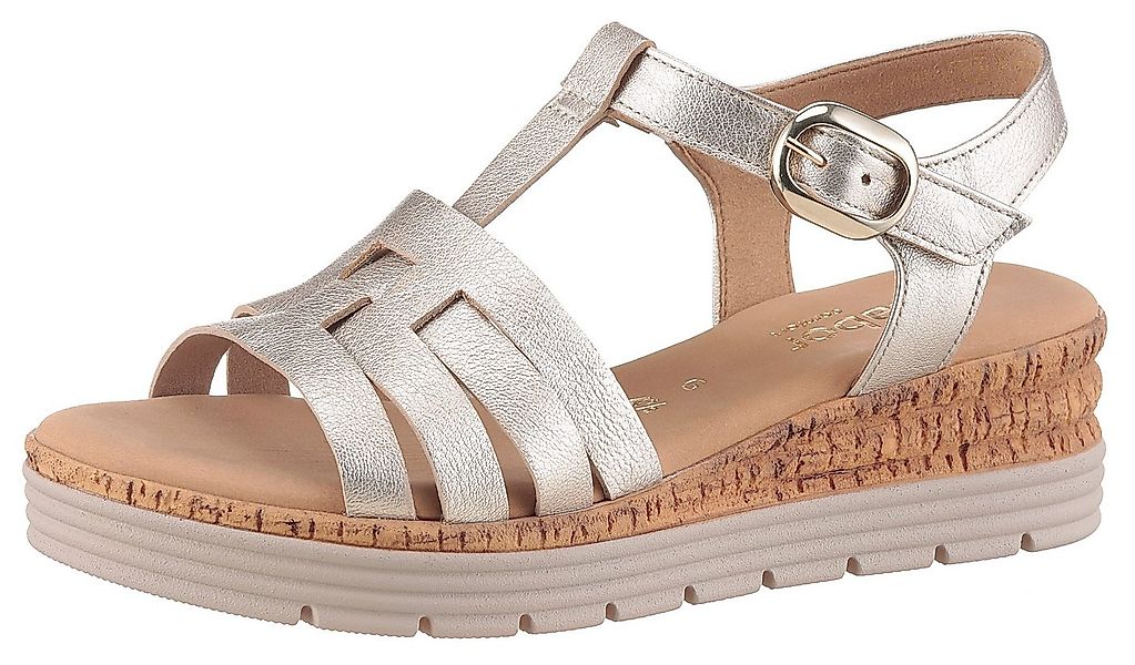 Gabor GENUA Keilsandalette, Riemchensandale, Sommerschuh mit Klettverschlus günstig online kaufen