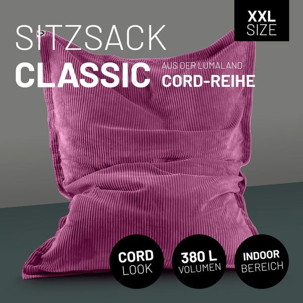 Lumaland Sitzsack Sitzsack Indoor Cord 380l günstig online kaufen