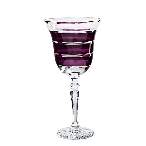 Weinglas Weinkelch Handgeschliffen Blau Kristall Glas 240 ml günstig online kaufen