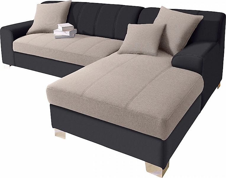 INOSIGN Ecksofa »Turah incl. Zierkissen, moderne Steppung, auch in Leder«, günstig online kaufen