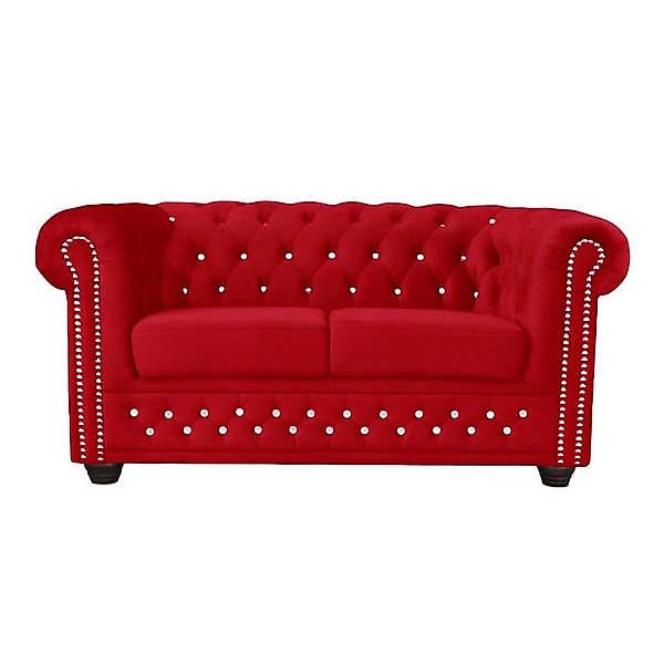 Xlmoebel Sofa Chesterfield York BlinkStoff Zweisitzer Sofa Sitzmöbel Polste günstig online kaufen