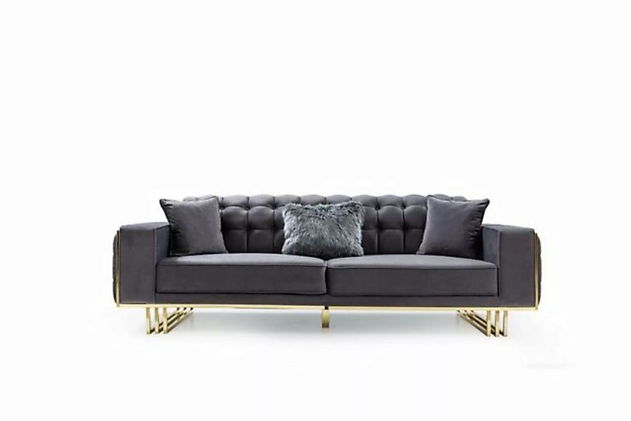 JVmoebel 3-Sitzer Luxus Möbel Wohnzimmer Füße 240cm Couch Sofas Couchen 3 S günstig online kaufen