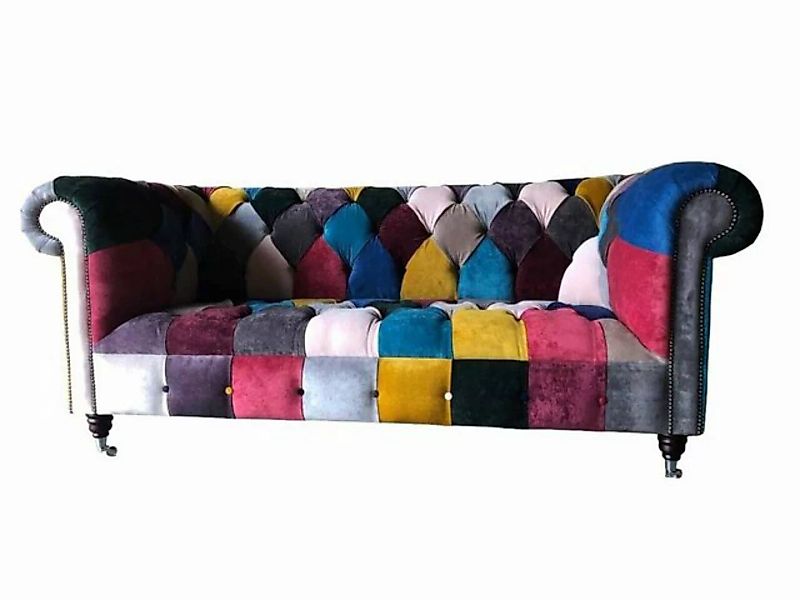 JVmoebel Sofa Bunter Chesterfield Sofa 3 Sitzer Couch Polster Sofas Luxus S günstig online kaufen