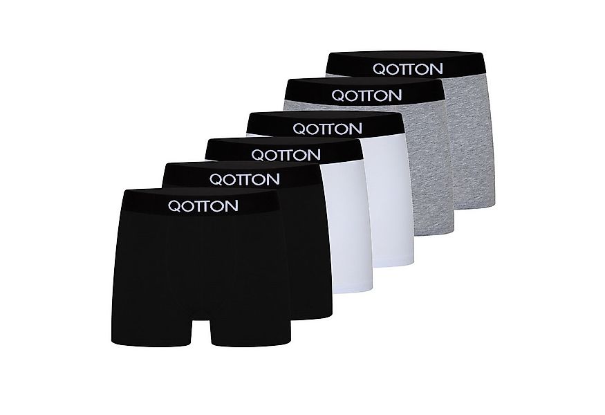 Qotton Boxershorts 6er-Pack Boxershort Unterwäsche ohne kratzenden Zettel günstig online kaufen