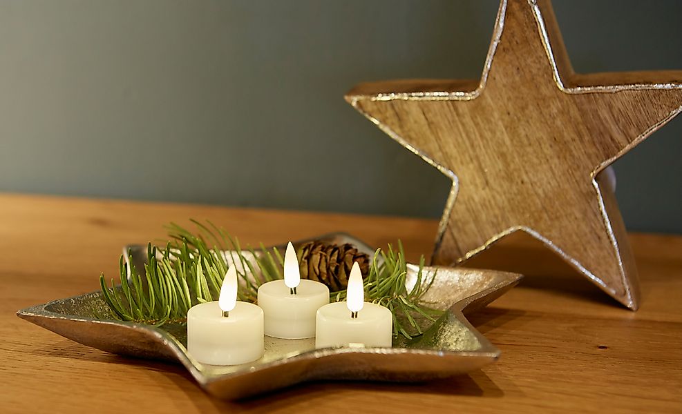 Hellum LED-Teelicht m.Docht,4erSet,Batt. 520118 günstig online kaufen