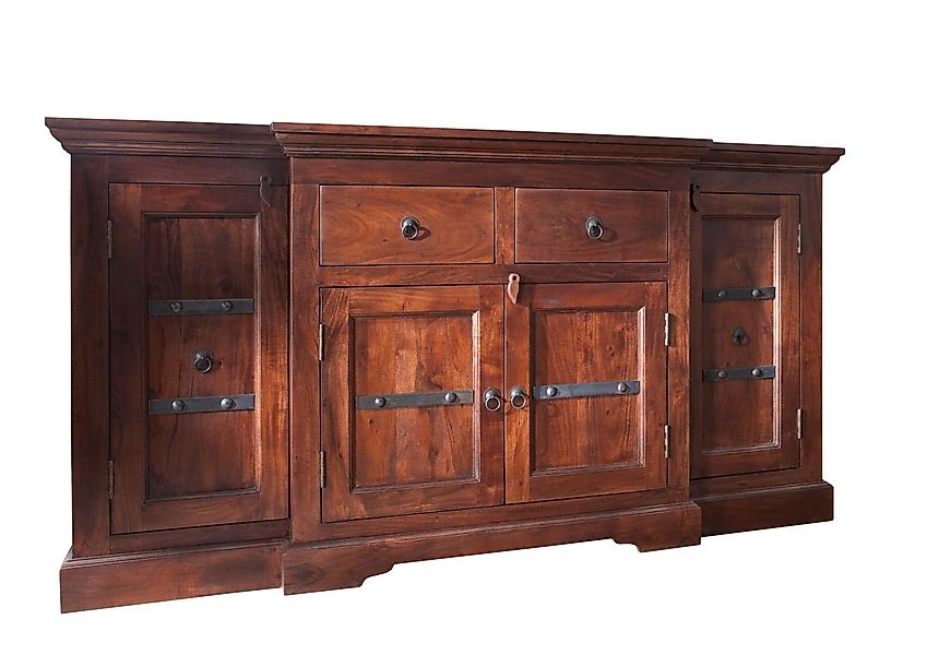 Massivmoebel24 Sideboard (Sideboard Akazie 160x45x85 nougat günstig online kaufen