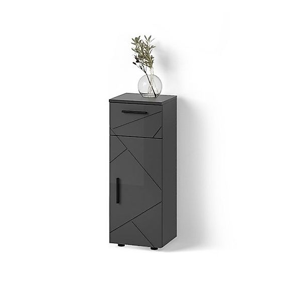 Livinity® Midischrank Ronco, Anthrazit Hochglanz/Grau, 30 x 81 cm günstig online kaufen