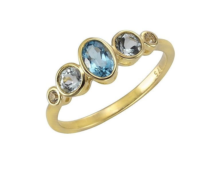 Vivance Fingerring 375/- Gelbgold mit Blautopas/Weißtopas günstig online kaufen