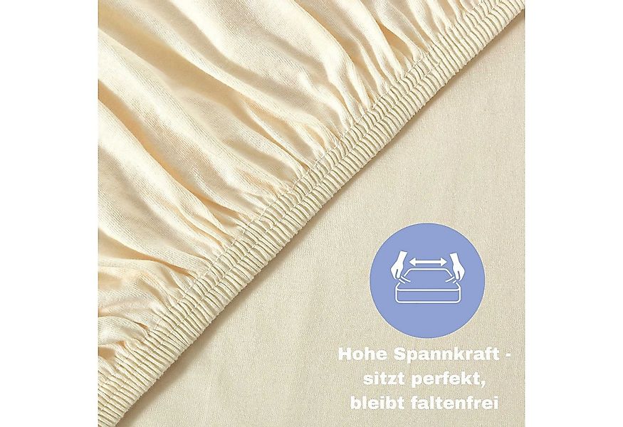 leevitex® Spannbettlaken Spannbettlaken, Mako-Jersey, Gummizug: rundum, (1 günstig online kaufen