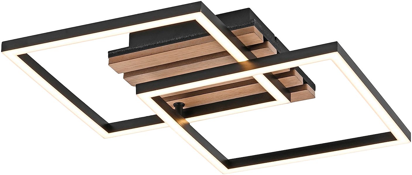 JUST LIGHT LED Deckenleuchte »AKUSTIKA« LED-Board 1 Stk. Warmweiß Eichenfur günstig online kaufen