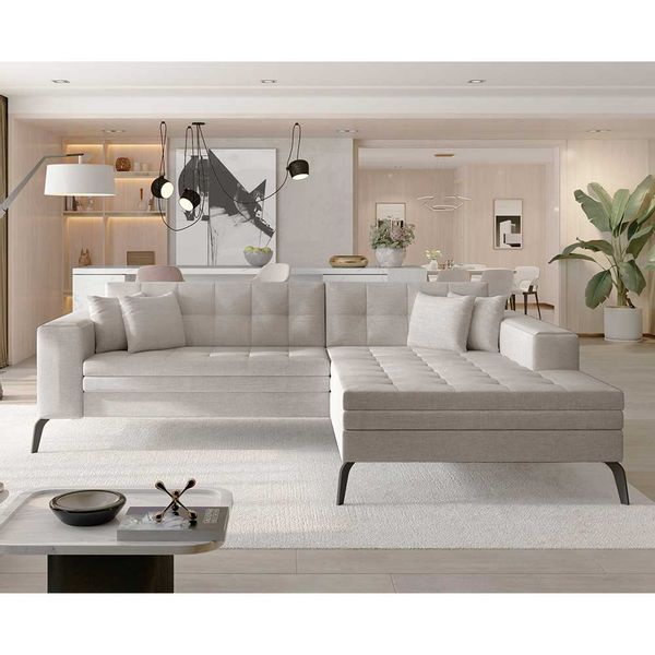 Sofaecke Ecksofa in Beige mit Armlehnen günstig online kaufen
