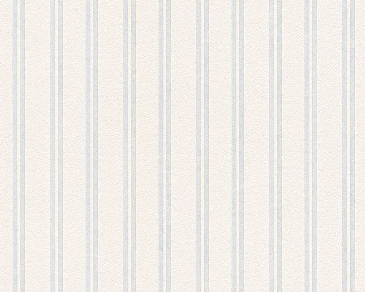 Bricoflor überstreichbare Tapete mit Streifen Weiße Mustertapete Schlicht z günstig online kaufen