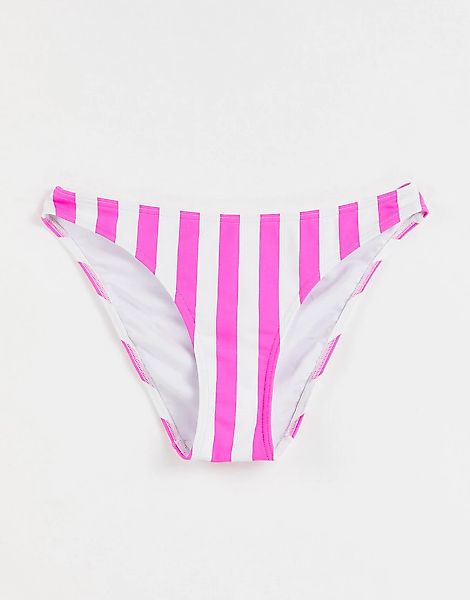 Figleaves – Corsica – Bikinihose in Orchidee gestreift-Rosa günstig online kaufen