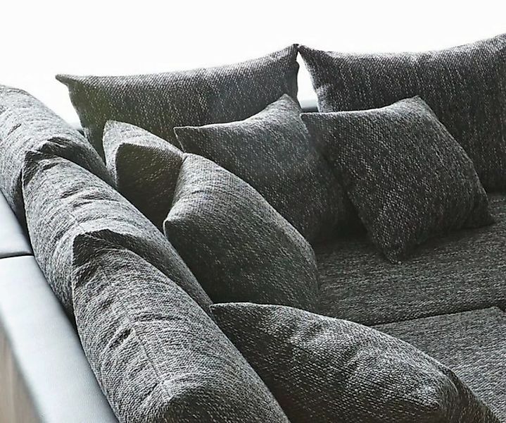 DELIFE Ecksofa Clovis, Schwarz Hocker Armlehne Ottomane Links Ecksofa modul günstig online kaufen