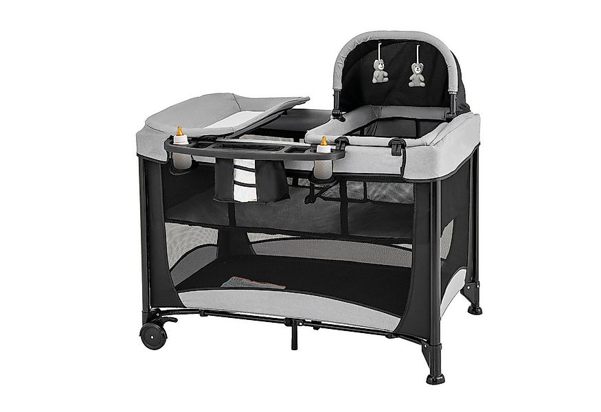 COSTWAY Baby-Reisebett, mit Matratze & Wickeltisch, 110 x 78 x 78 cm günstig online kaufen