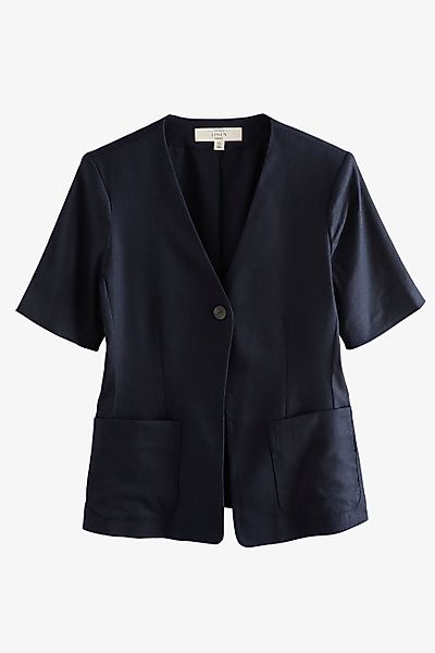 Next Jackenblazer Kurzarm-Jacke mit Leinenanteil (1-tlg) günstig online kaufen