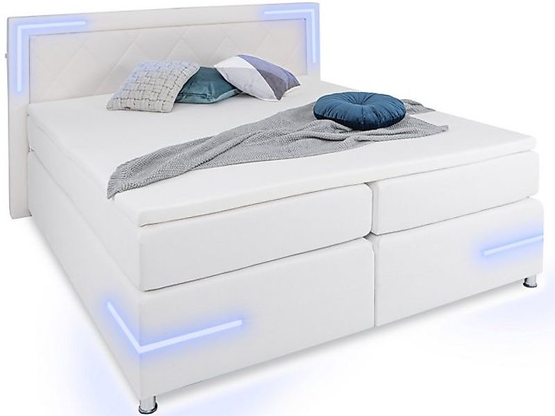 wonello Boxspringbett Arizona, mit LED Beleuchtung und Topper, wahlweise mi günstig online kaufen