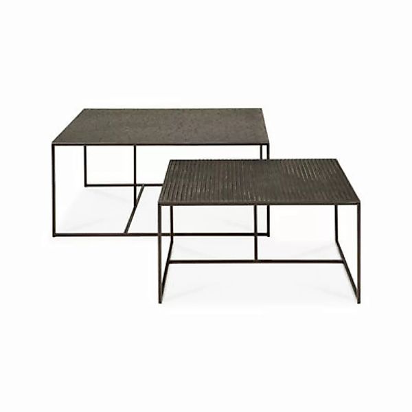 Satz-Tische Pentagon metall schwarz / 2er-Set - Handgeformte Tischplatten - günstig online kaufen