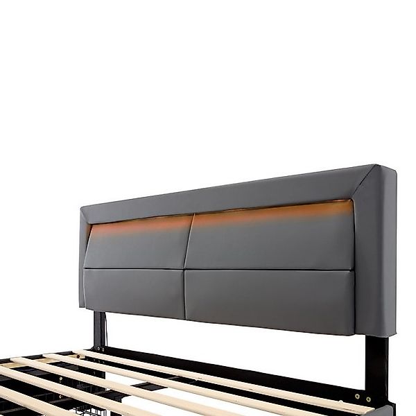 HAUSS SPOLE Polsterbett 140x200cm, mit USB-Anschluss, LED-Beleuchtung, 4 Sc günstig online kaufen