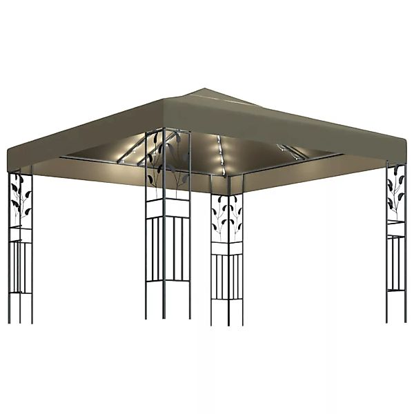 Pavillon Mit Lichterketten 3x3 M Taupe 180 G/m² günstig online kaufen