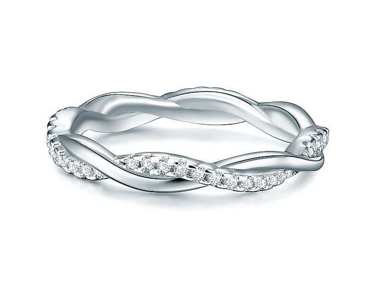 Trilani Silberring silber, mit Zirkonia geflochten günstig online kaufen
