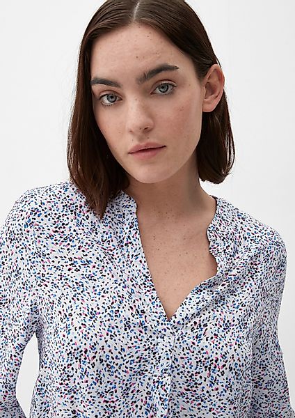 s.Oliver Kurzarmbluse Bluse Viskosebluse mit Tunika-Ausschnitt günstig online kaufen