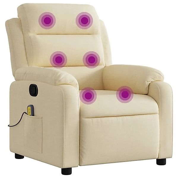 vidaXL Massage-Relaxsessel Cremefarbener Stoff 3206144 günstig online kaufen